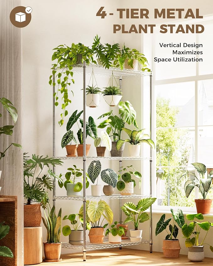 GENTINGBRO Large Plant Shelf Indoor Plant Stand Outdoor 4 Tier - Image 2