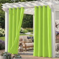 Set of 6 Outdoor Curtains for Patio Waterproof, Breathable Grommet Panels for by Sunshelf