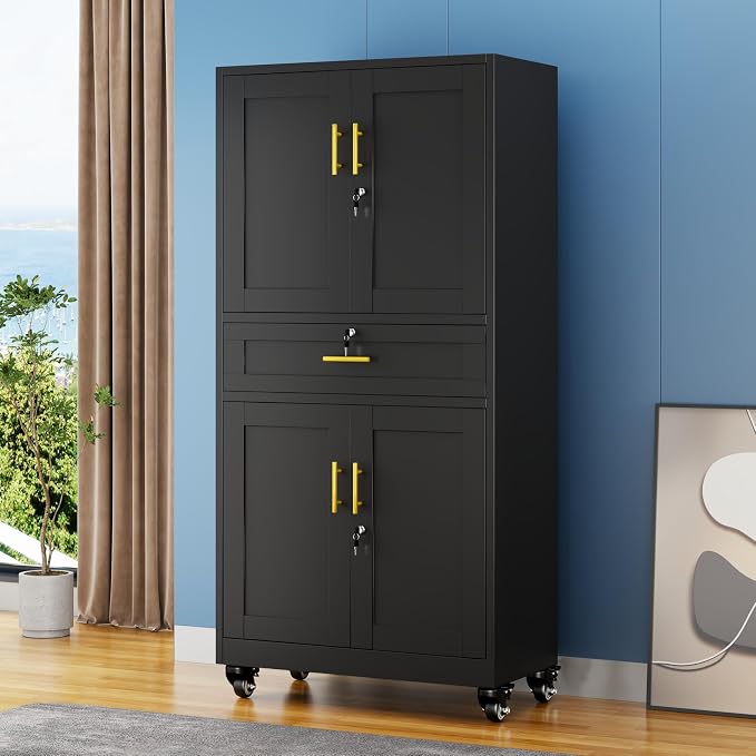 GAIOUS 74” Tall Metal Garage Storage Cabinet - Image 9