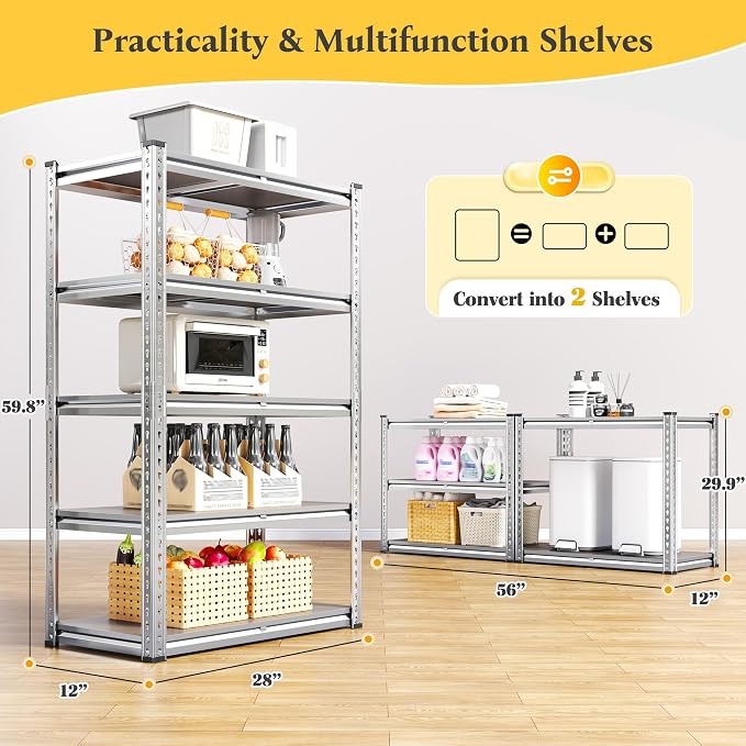 REIBII Galvanized Garage Shelving - Image 3