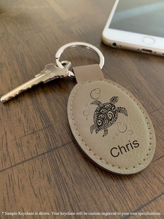 LaserGram Oval Keychain, Disc Golf, Personalized Engraving Included