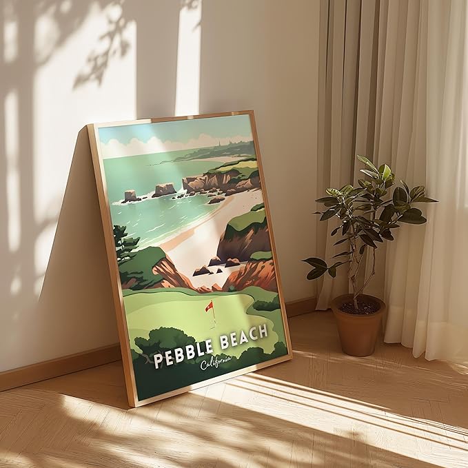 Golf Course Premium Giclee Fine Art Prints - Augusta, Pebble Beach, Pinehurst, Golf Course Posters, Golf Wall Art, Aesthetic Poster for Home Office Decor, Ready to Frame