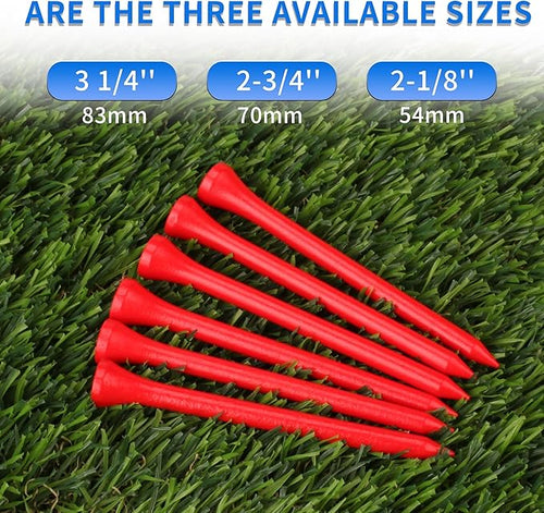 100pcs Personalized Golf tees, Printed with Your Name or Text Logo. Customized red Wooden Golf tees, 3 1/4 inches, Personalized Golf Gifts