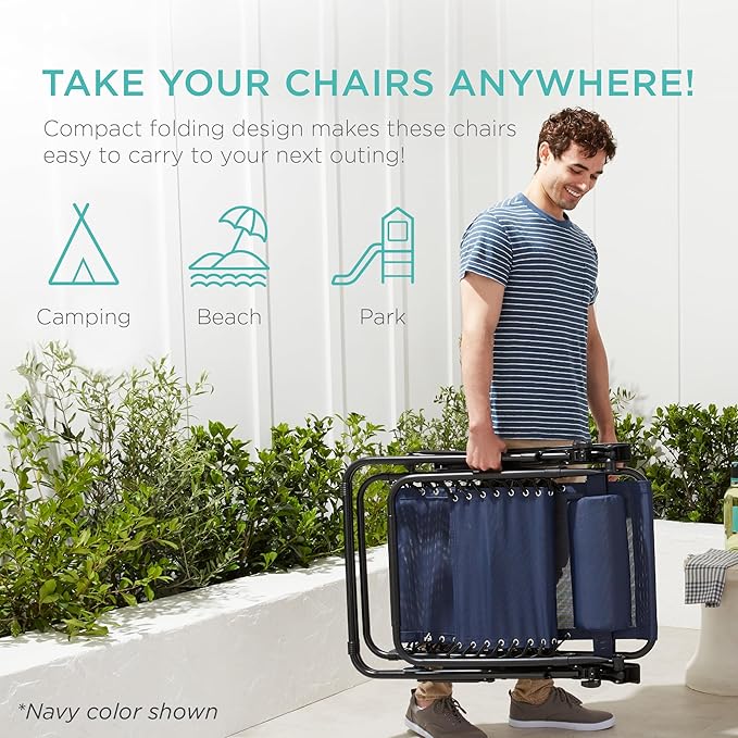 Best Choice Products Set of 2 Adjustable Steel Mesh Zero Gravity Lounge Chair - Image 5