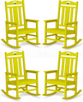 Oversized Outdoor Rocking Chairs Set of 4, 380lbs Heavy-Duty Large Patio Rocker by CIOKEA