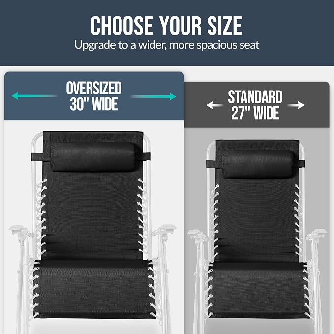 Best Choice Products Set of 2 Extra Wide Adjustable Steel Mesh Zero Gravity - Image 4