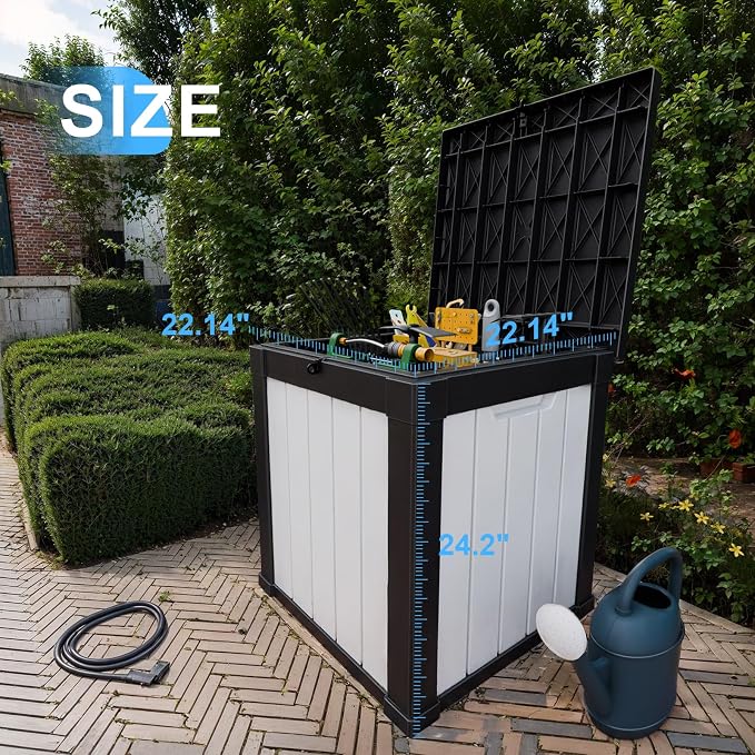 PatioZen 51 Gallon Resin Deck Box, Lockable Patio Outdoor Storage Box - Image 2
