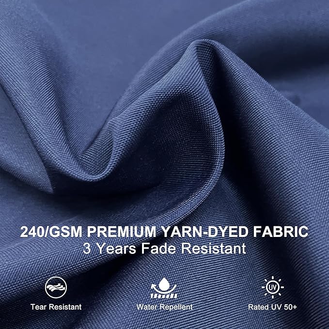 PURPLE LEAF Cantilever Outdoor Umbrella 9' x 9' Square Double Top Navy Blue | - Image 5