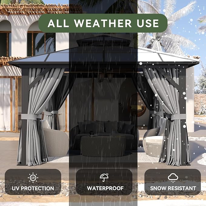 Aoxun 12'x12' Hardtop Gazebo - Image 5
