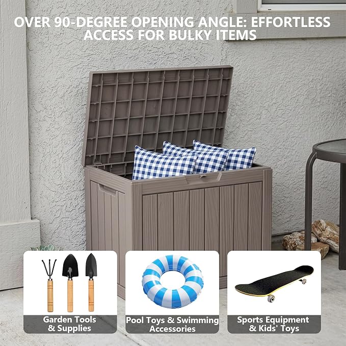 Outdoor Storage Box, 50 Gallon Waterproof Deck Box, Snap-Together Storage Bin - Image 7