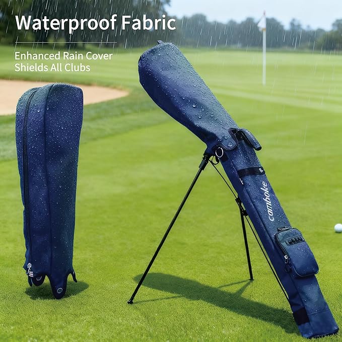Lightweight Golf Stand Bag, Portable and Durable Golf Carry Bag with Padded Strap and Pocket, Sunday Bag for The Driving Range, 2-Way Divider Practice Bag for Men and Women