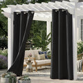 Set of 2 Outdoor Curtains for Patio Waterproof, Breathable Grommet Panels for by Sunshelf