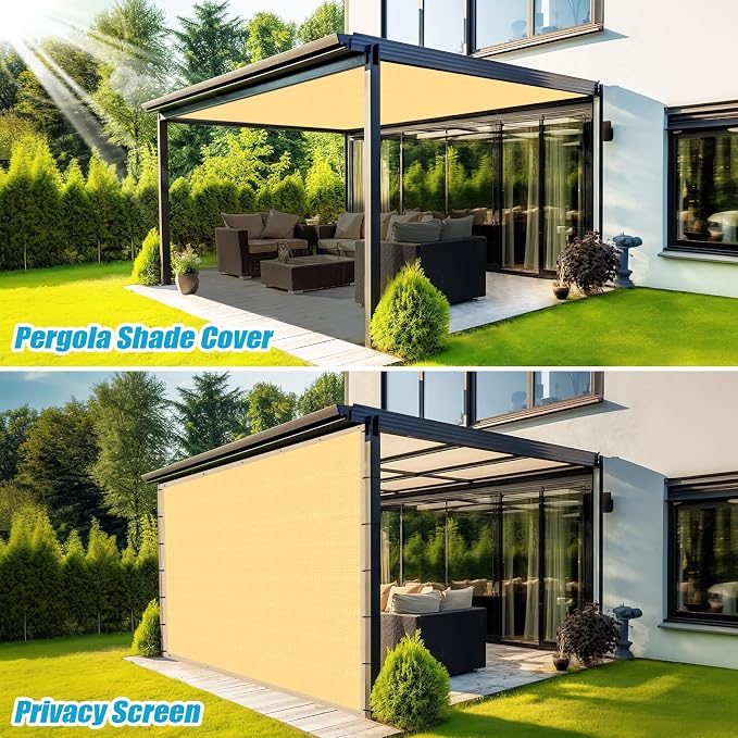 Amagenix 90% Shade Fabric 13'X 17' Sand Sun Shade Cloth - Image 4