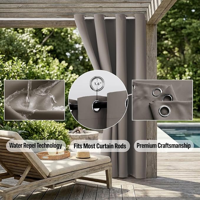 DIVA EN CAMINO DEC Outdoor Patio Curtain Waterproof Darkening Thermal Insulated - Image 5