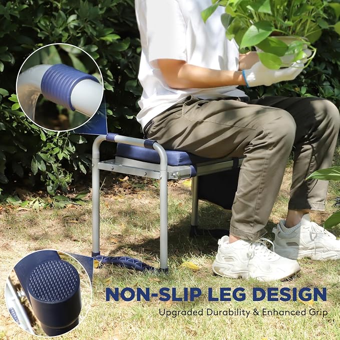 Tovve Foldable Garden Kneeler and Seat, Heavy Duty Garden Stool - Image 4
