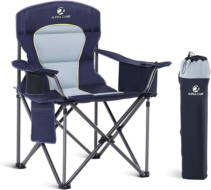 LET'S CAMP Oversized Folding Camping Chair Portable Outdoor Heavy Duty | by LETSCAMP