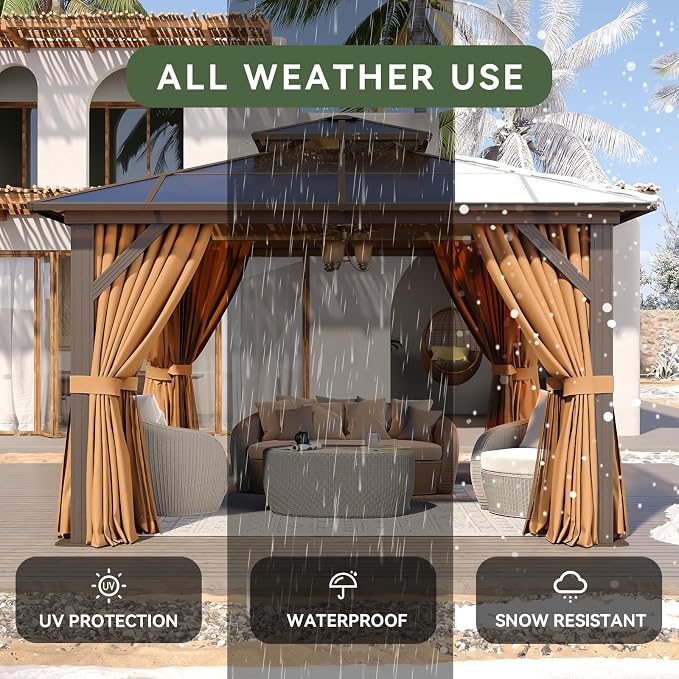 Aoxun 12'x12' Hardtop Gazebo - Image 5