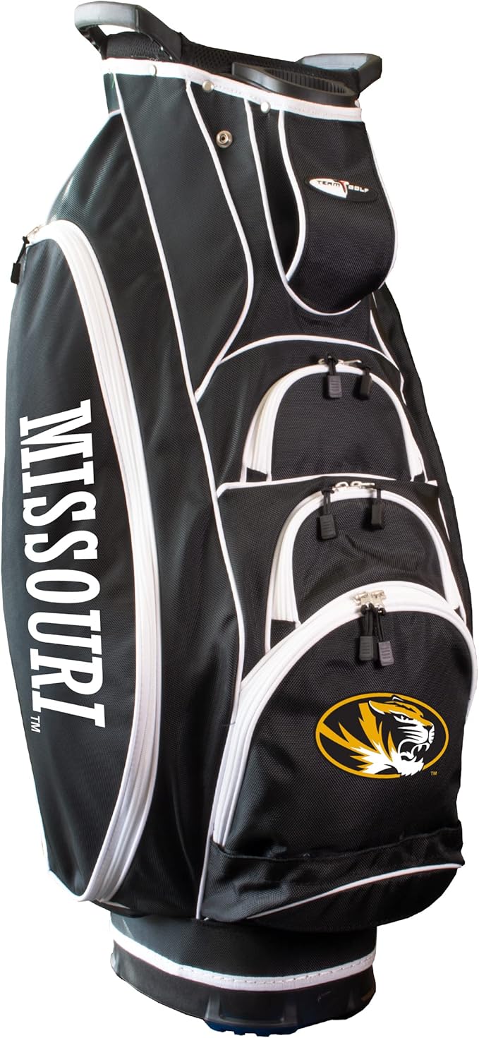 Team Golf NCAA Lightweight, 10-Way Club Divider, Spring Action Stand, Insulated Cooler Pocket, Velcro Glove and Umbrella Holder & Lift Assist Handles