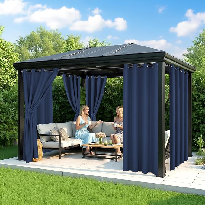 Outdoor Curtains for Patio Waterproof, 6 Drape Panels, Sun Shades | Privacy & - Image 4
