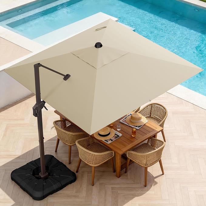 10' X 10' Patio Umbrella Cantilever Outdoor Rectangle Umbrella - Image 9