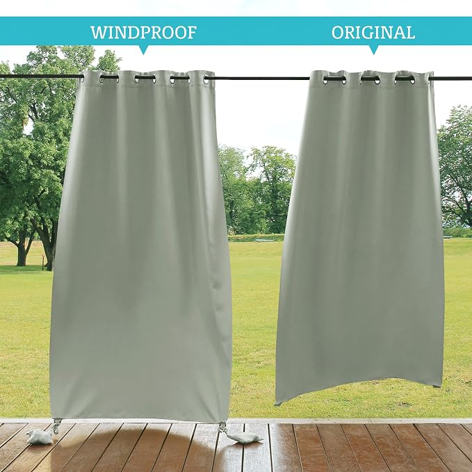 RYB HOME Outdoor Curtains for Patio Waterproof, Windproof - Image 2