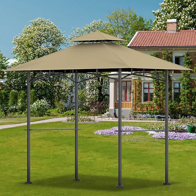 Grill Gazebo Canopy Replacement, 5 x 8 Ft, Khaki | Only Fits Model L-GG001PST-F - Image 6