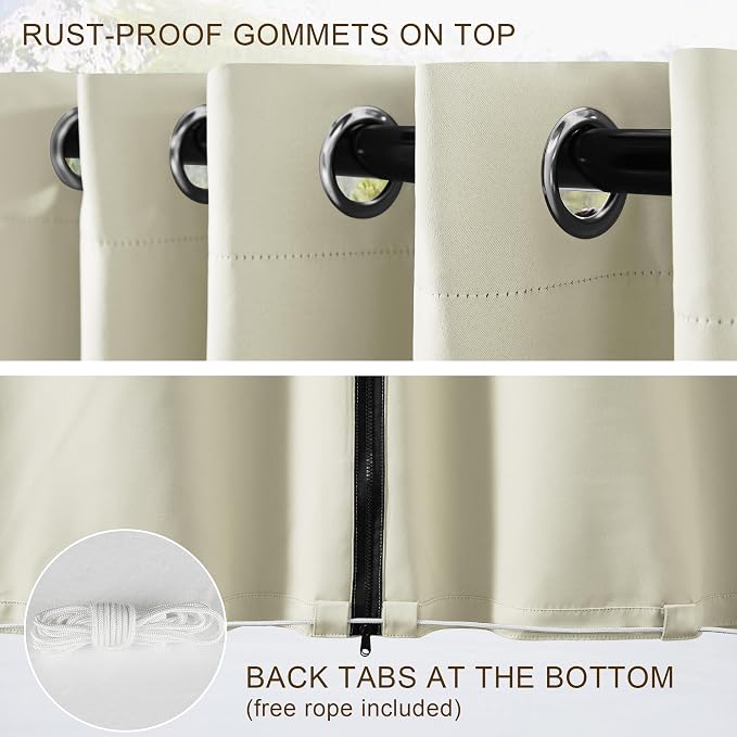 RYB HOME Fade-Resistant Outdoor Curtains - Image 7