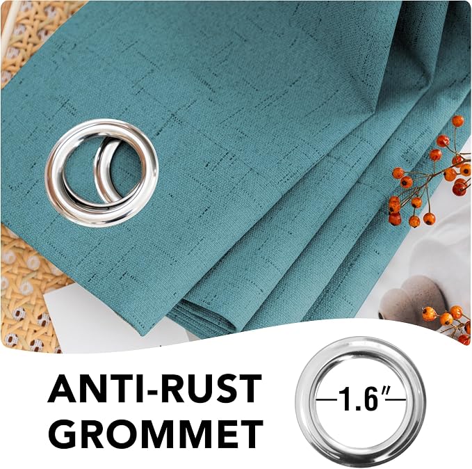H.VERSAILTEX Blackout Curtains Linen Curtains 120 inches Long 100% Black Out - Image 6