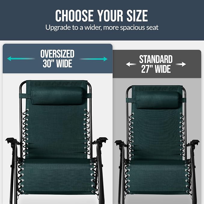 Best Choice Products Set of 2 Extra Wide Adjustable Steel Mesh Zero Gravity - Image 4