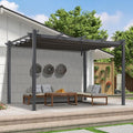 PURPLE LEAF Against Wall Pergola 9.5' X 13' Sliding Aluminum Canopy, Custom by PURPLELEAF