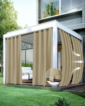 Windproof Outdoor Curtains for Patio Waterproof 4 Pcs 54x108 In Taupe | Grommet by HolidayIdeas
