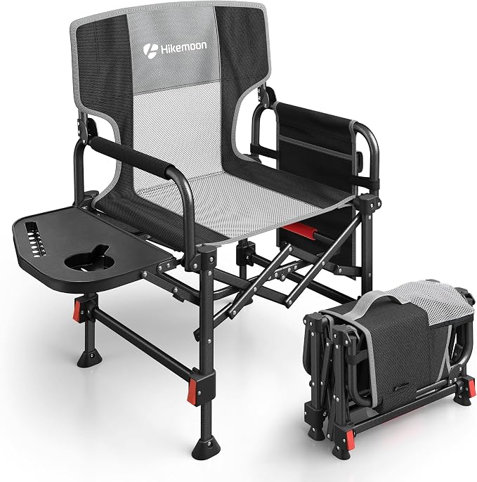 Folding Camping Director Chairs, Adjustable Height, Storage Pocket, Heavy Duty by Unknown