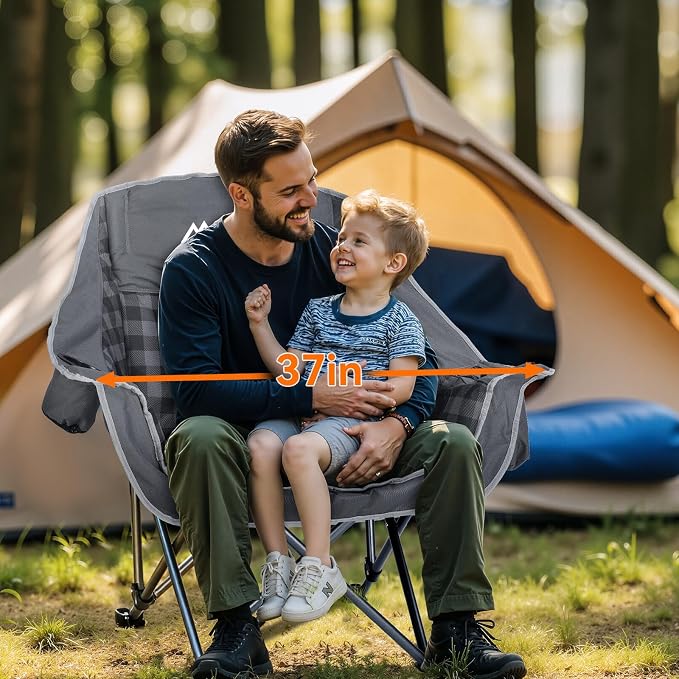 Huskfirm Oversized Camping Chair, Padded Camping Chairs Support 450LBS - Image 4