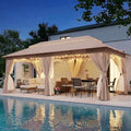 10'x20' Outdoor Gazebo with 100FT String Lights, Metal Heavy Duty Patio Canopy by LAUSAINTHOME