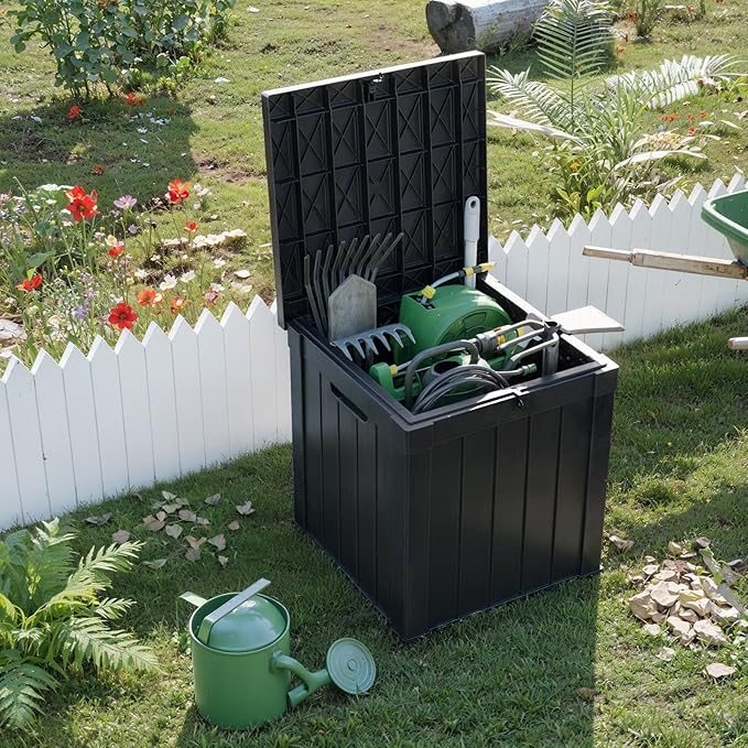 PatioZen 51 Gallon Resin Deck Box, Lockable Patio Outdoor Storage Box - Image 3