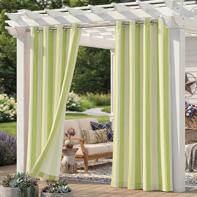 2 Panels Outdoor Stripe Curtains by Sunshelf