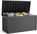 PatioZen 260 Gallon Resin Deck Box, Lockable Patio Outdoor Storage Box by OutdoorLivingPerfected