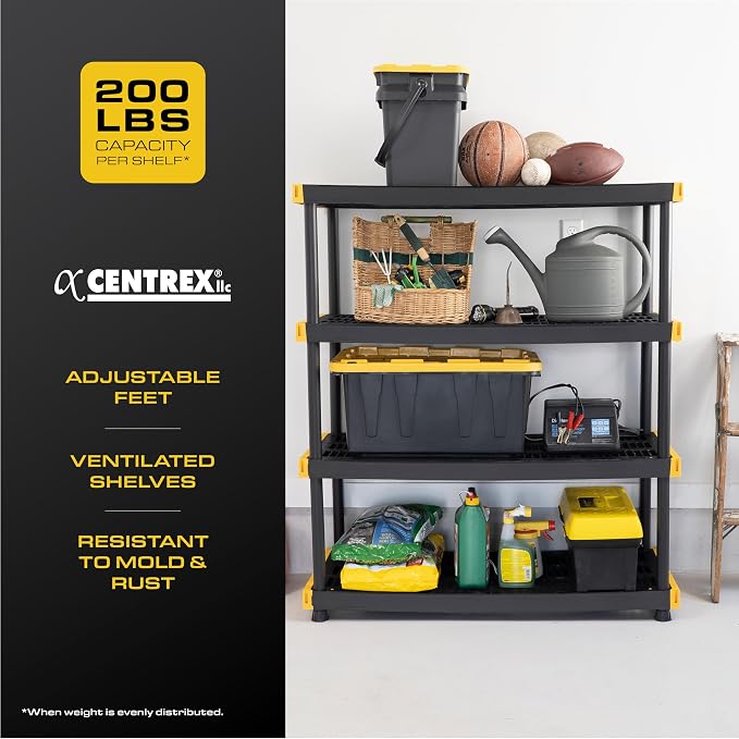 CX 4-Tier Heavy Duty Plastic Storage Shelves - Image 5