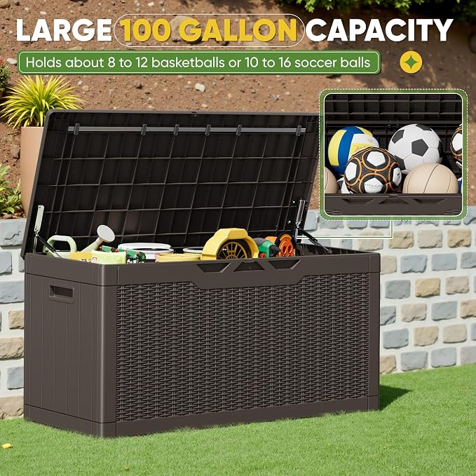 Greesum Outdoor Storage Box 100 Gallon Storage Bin - Image 3
