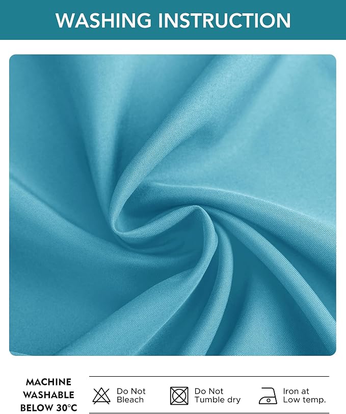 Windproof Outdoor Curtains for Patio Waterproof 4 Pcs 54x95 In Teal | Grommet - Image 7