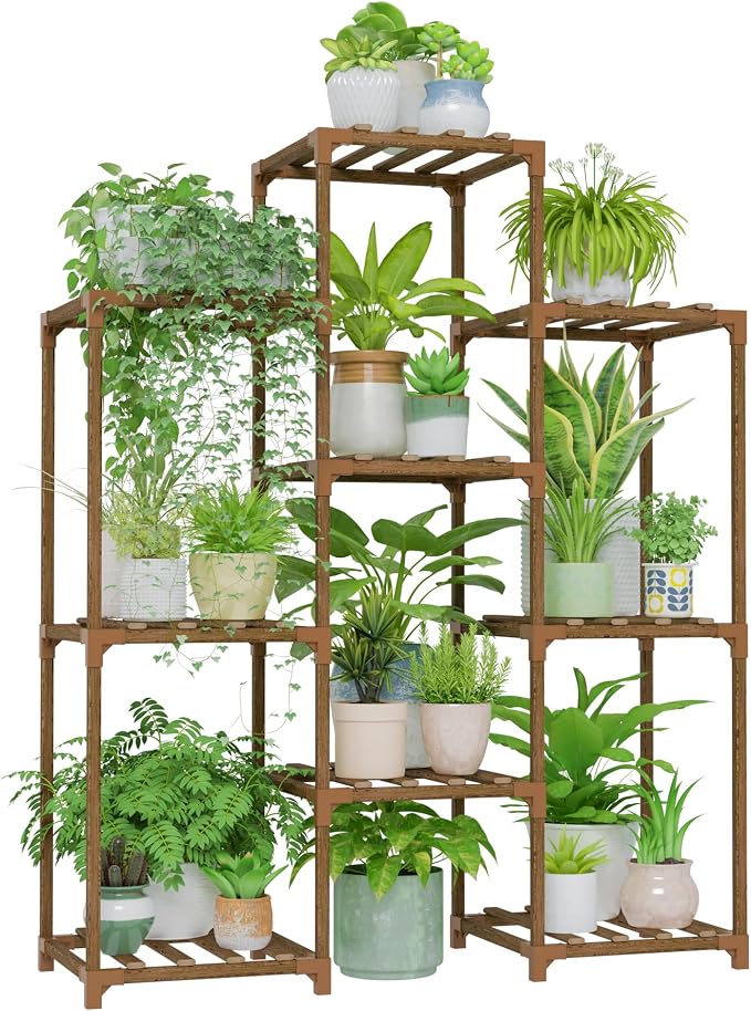 Bamworld Plant Stand Indoor Plants Shelf Outdoor Wood Plant Rack | by Bamworld