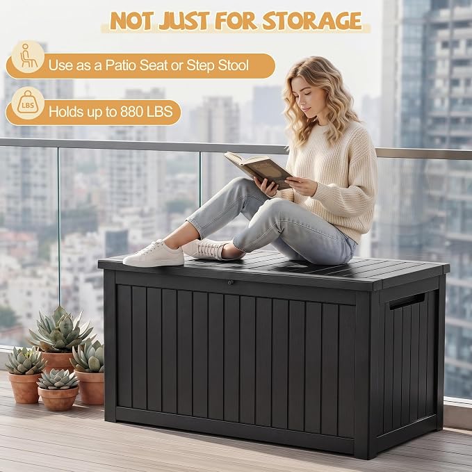 Outdoor Storage Box Waterproof, 360 Gal Gen 2 Resin Deck Box - Image 7