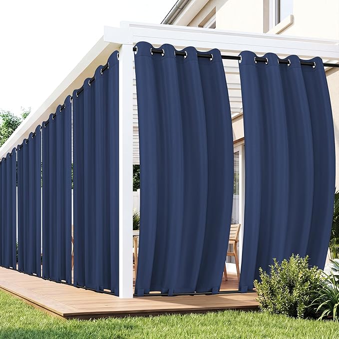Outdoor Curtains for Patio Waterproof 6 Panels, Porch Sun Shade | Weatherproof by RichSets