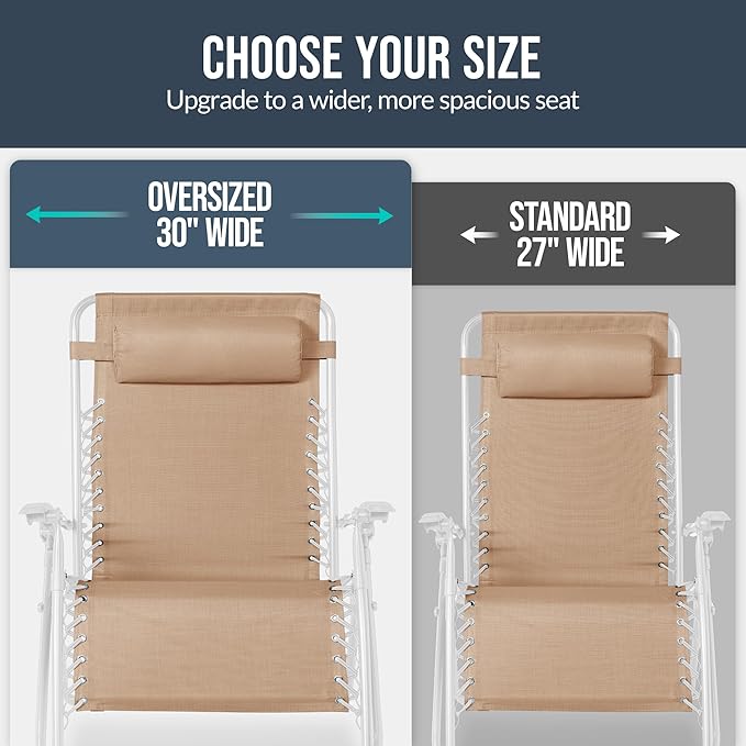 Best Choice Products Set of 2 Extra Wide Adjustable Steel Mesh Zero Gravity - Image 4