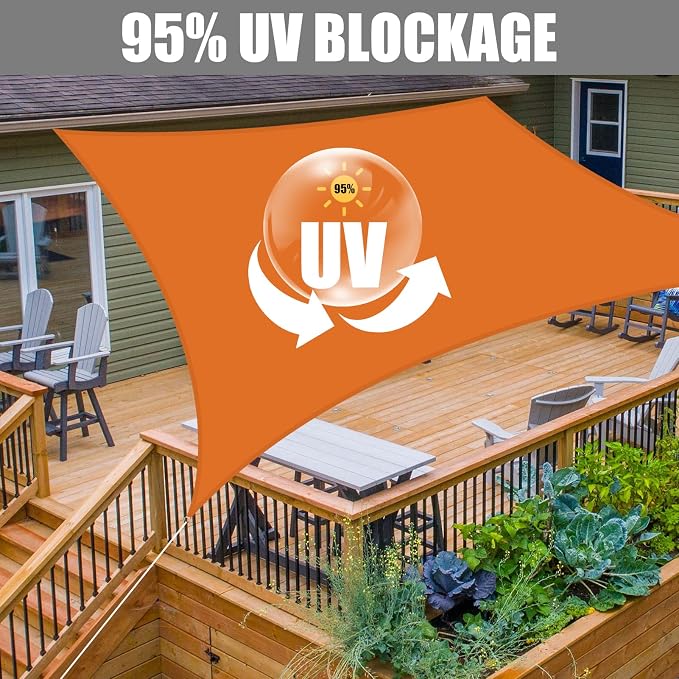 Neween Waterproof Sun Shade Sail Rectangle UV Block Canopy - Image 3
