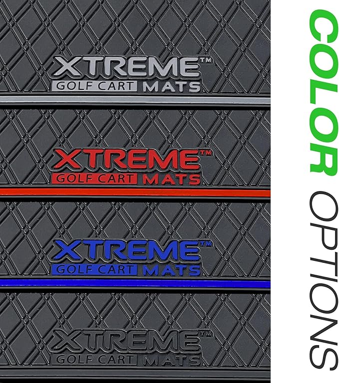 Xtreme Mats Bag Well Mat Rubber Liner Insert Protects Plastic Surfaces from Scuffs for EZGO Golf Carts - TXT (2013-2022) Liberty (2021+) Cushman* S4 - Blue Trim