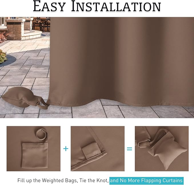 RYB HOME Extra Wide Outdoor Curtains - Image 5