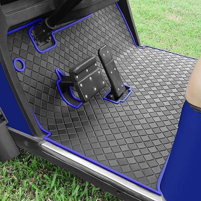 Golf Cart Floor Liner Mat 8mm Thick Rubber Full Coverage Fit for EZGO TXT (1994-2025), Express S4 (2012-2020), Cushman Workhorse, EX1 (2020), Valor, Navitas, Some Star Carts Mats Replacement