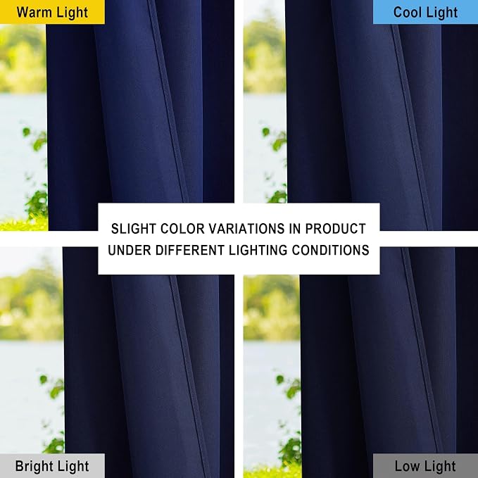 NICETOWN Canvas Outdoor Waterproof Patio Curtains, Rustproof Top and Bottom - Image 5