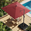 10x10FT Cantilever Outdoor Umbrella, 360° Rotating Large Offset Square Patio by ZLACUIU